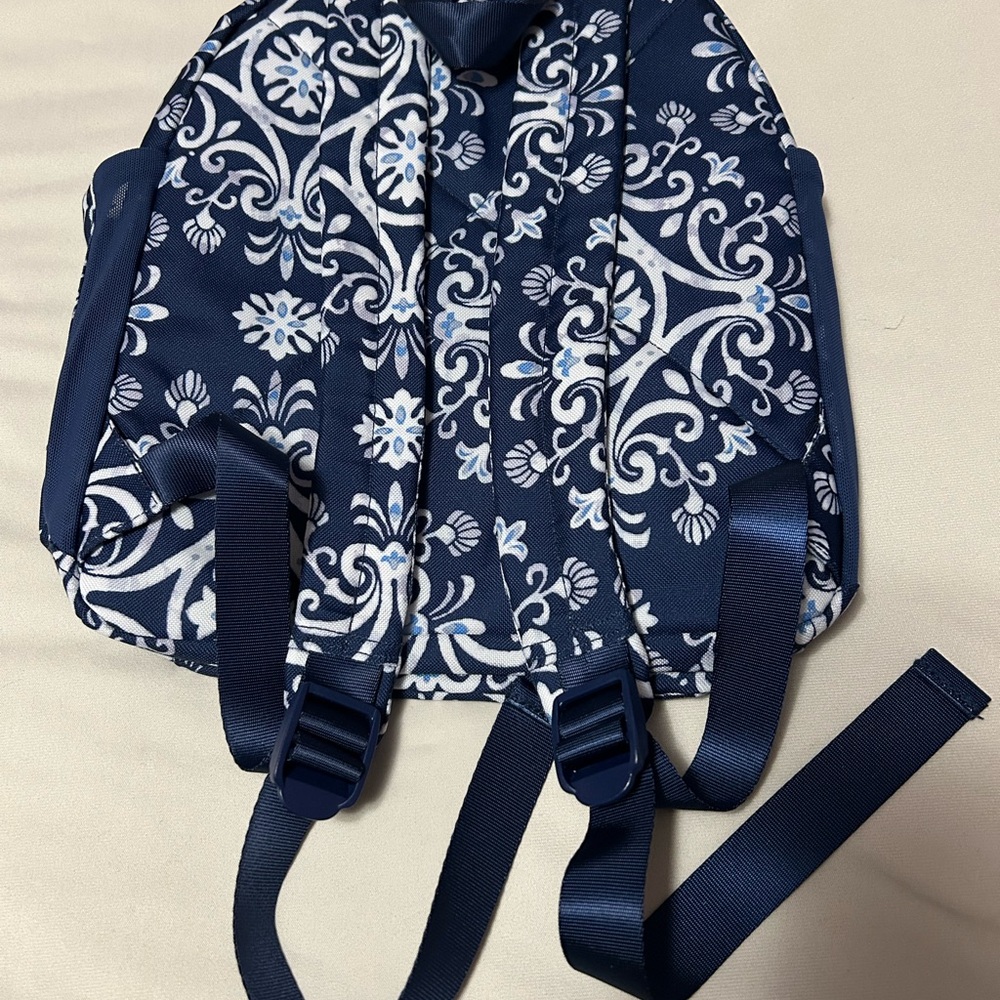 Vera Bradley Blue and White Patterned Small Backpack - Picture 3 of 3